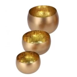 Rootsmann Theelichthouders Rond - Goud-Goud - Metaal