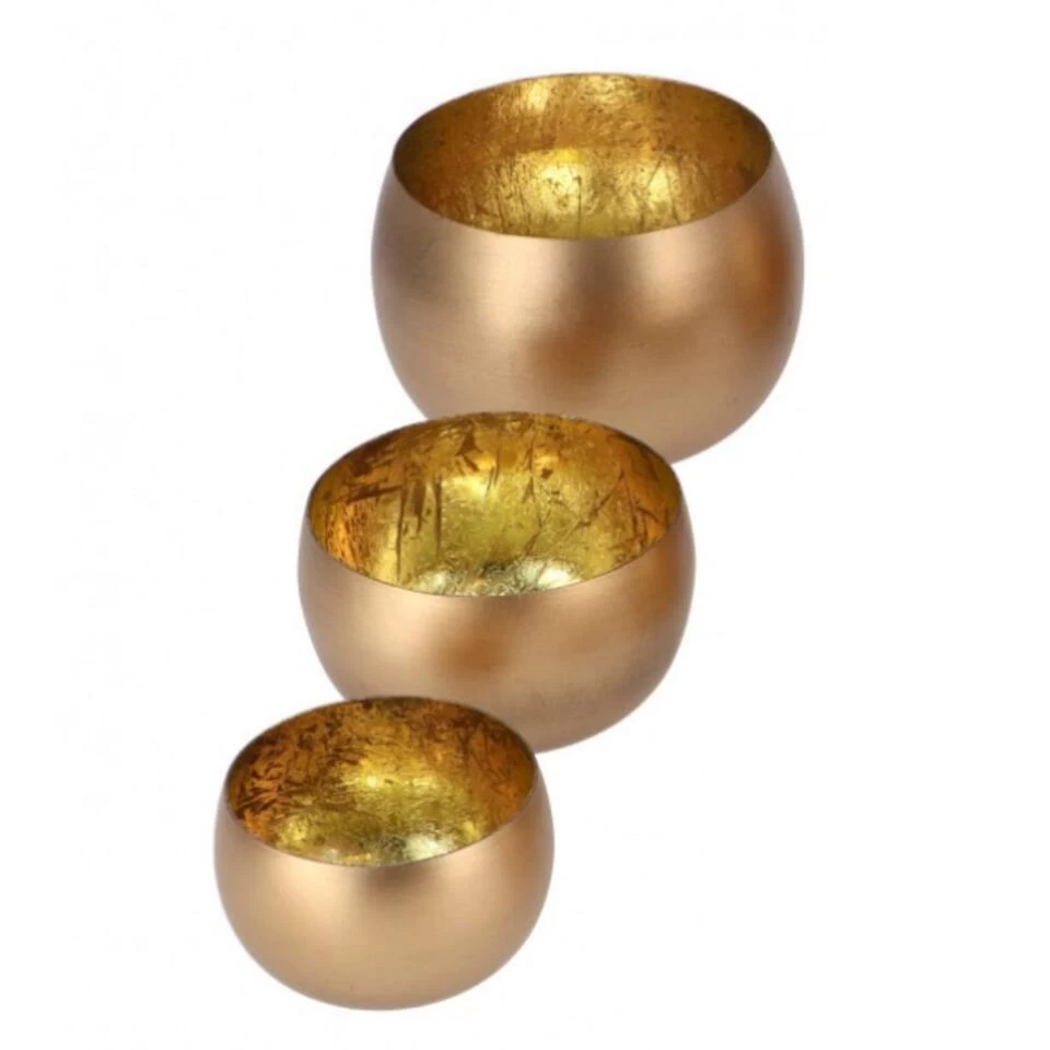 Rootsmann Theelichthouders Rond - Goud-Goud - Metaal 1 Rootsmann Theelichthouders Rond - Goud-Goud - Metaal