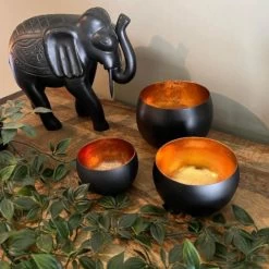 Rootsmann Theelichthouders Rond - Zwart-Koper - Metaal -Home Decoration Store 1000093935 0102