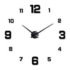 LW Collection Wandklok 3D Klok Zwart