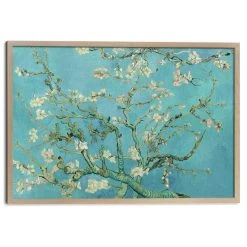 Ingelijste Poster Van Gogh Amandelbloesem 63x93,5 Cm Blauw