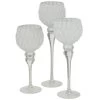 Deco By Boltze Kaarshouders - 3 Stuks - Zilver Met Wit - Glas