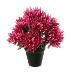 Louis Maes Kunstbloemen Plant In Pot - Cerise Roze Tinten - 28 Cm