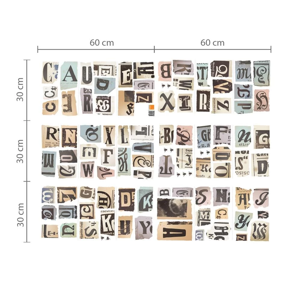 Walplus Home Decoratie Sticker - Vintage Krantenknipsel Hoofdletters 4 Walplus Home Decoratie Sticker - Vintage Krantenknipsel Hoofdletters - Afbeelding 4