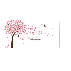 Walplus Home Decoratie Sticker - Roze Kersen Bloesem