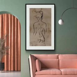 Walljar - Back Line Art - Poster Met Lijst / 60 X 90 Cm -Home Decoration Store 1000096288 0102