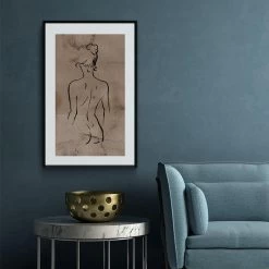 Walljar - Back Line Art - Poster Met Lijst / 60 X 90 Cm -Home Decoration Store 1000096288 0103