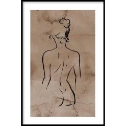 Walljar - Back Line Art - Poster Met Lijst / 60 X 90 Cm