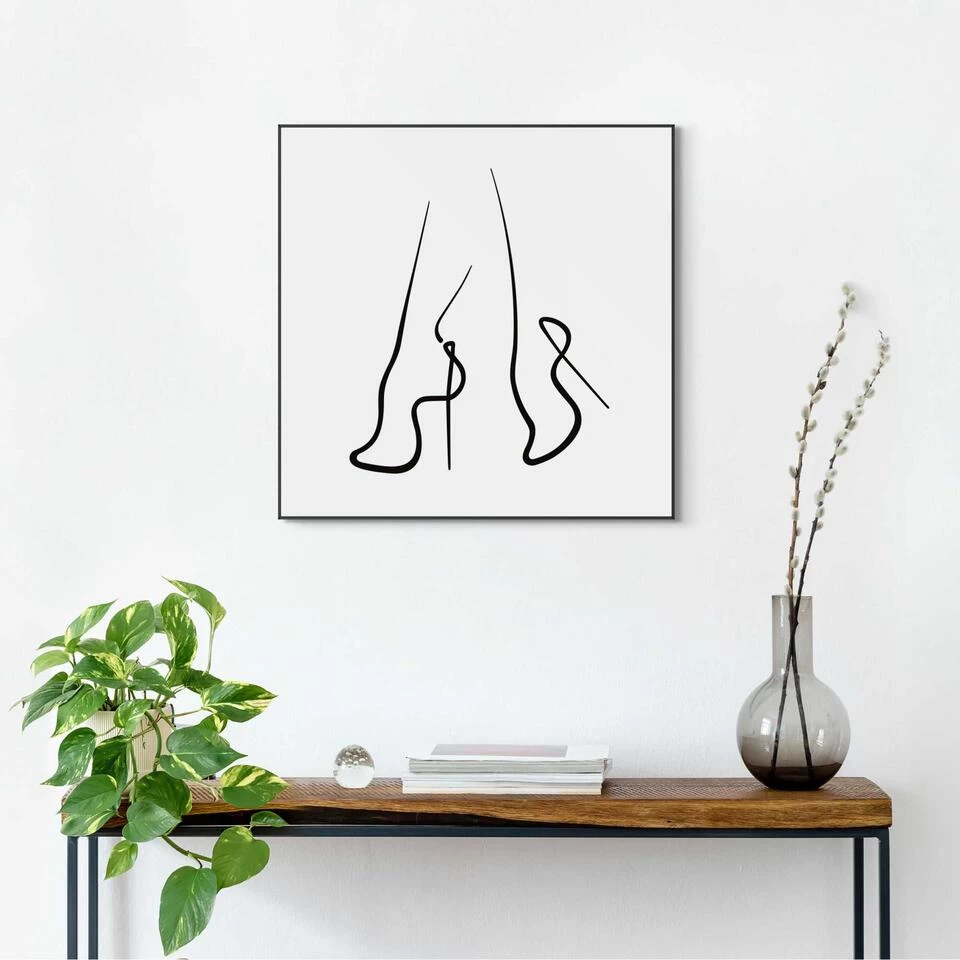 Schilderij Pumps 50x50 Cm Zwart-Wit 2 Schilderij Pumps 50x50 Cm Zwart-Wit - Afbeelding 2