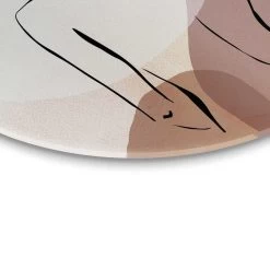 Glasschilderij Vrouw Ø 70 Cm Bruin -Home Decoration Store 1000097261 0103