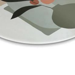 Glasschilderij Vaas Met Bloemen Ø 50 Cm Groen -Home Decoration Store 1000097271 0103