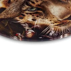 Glasschilderij Jachtluipaard Ø 70 Cm Bruin -Home Decoration Store 1000097308 0103