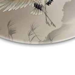 Glasschilderij Kraanvogels In Pastel Ø 70 Cm Beige -Home Decoration Store 1000097325 0103