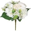 Louis Maes Kunstbloemen Boeket Roos/hortensia - Creme/wit - H39 Cm