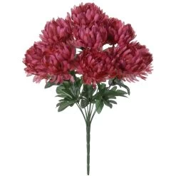 Louis Maes Kunstbloemen Boeket Rozen - Donkerood - H45 Cm
