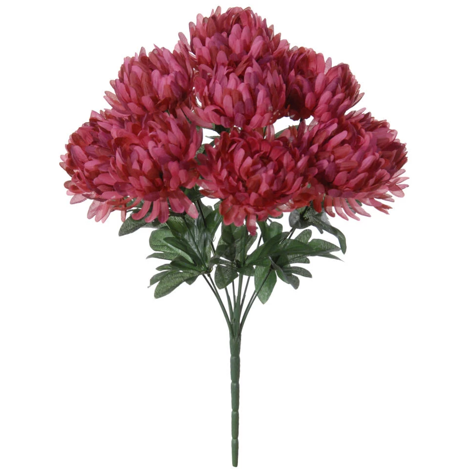 Louis Maes Kunstbloemen Boeket Rozen - Donkerood - H45 Cm 1 Louis Maes Kunstbloemen Boeket Rozen - Donkerood - H45 Cm