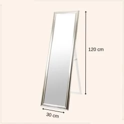 MISOU Passpiegel Staand Deurspiegel Hangend Spiegel Zilver 30x120cm 6 MISOU Passpiegel Staand Deurspiegel Hangend Spiegel Zilver 30x120cm -Home Decoration Store 1000098816 0110
