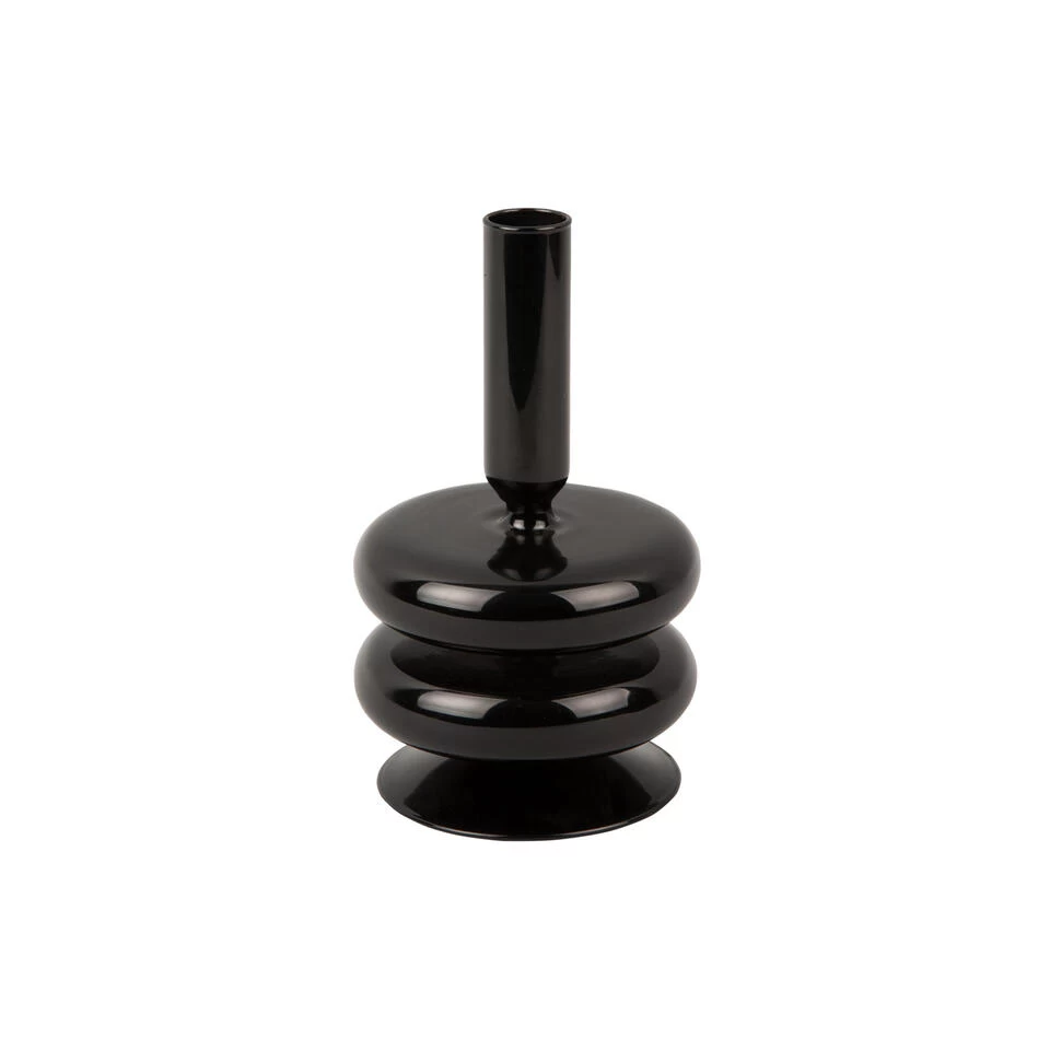 PRESENT TIME Kandelaar Sparkle Double Ring - Zwart - Ø10cm 1 PRESENT TIME Kandelaar Sparkle Double Ring - Zwart - Ø10cm