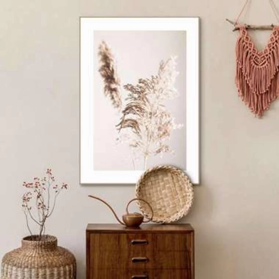 Schilderij Pampasgras 70x50 Cm Beige 2 Schilderij Pampasgras 70x50 Cm Beige - Afbeelding 2