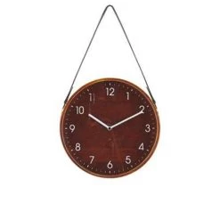 Beliani Wandklok RENENS - Donkere Houtkleur Mdf