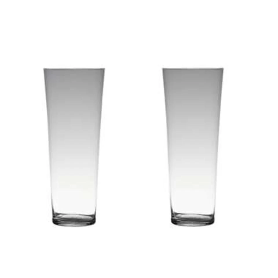 Bellatio Design Vaas - Conisch - Transparant - Glas - 40 Cm 2 Bellatio Design Vaas - Conisch - Transparant - Glas - 40 Cm - Afbeelding 2