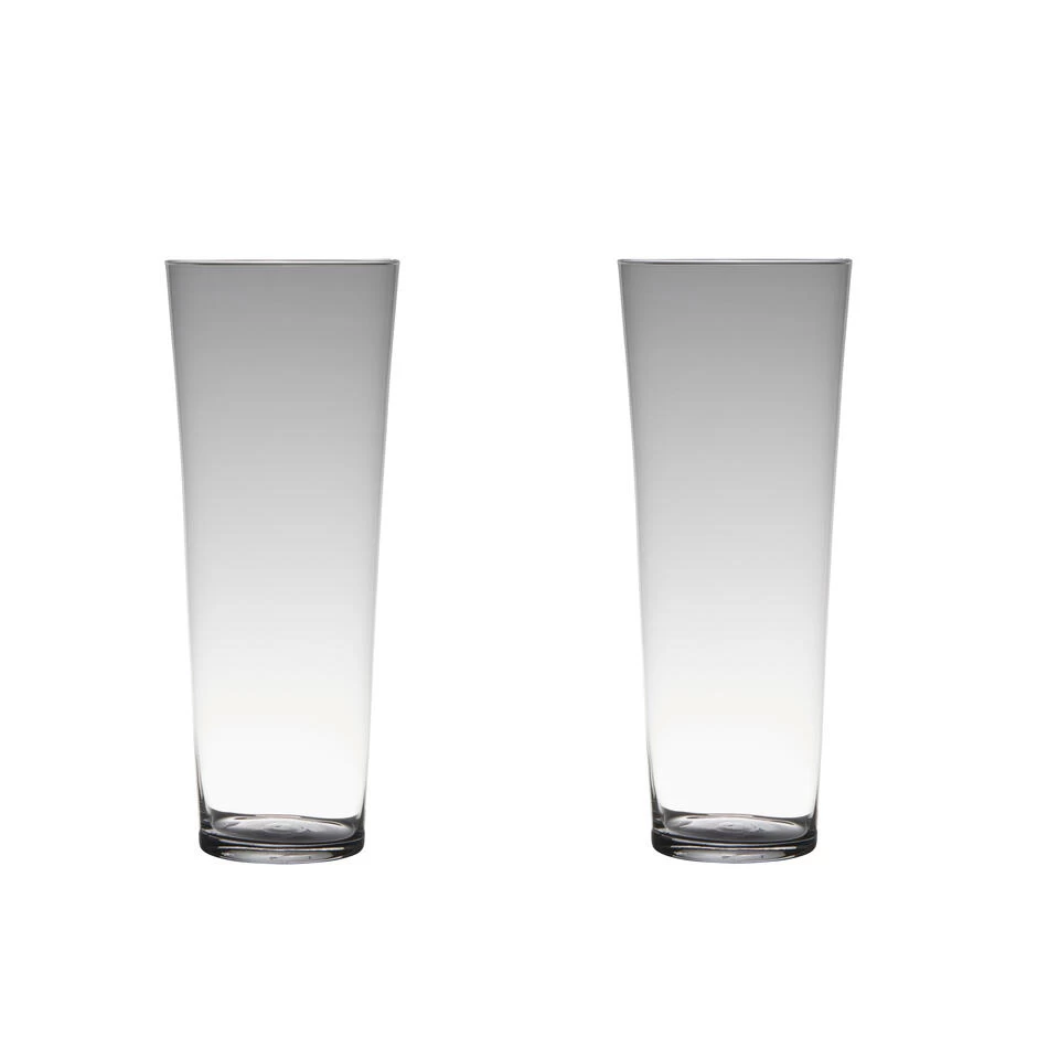 Bellatio Design Vaas - Conisch - Transparant - Glas - 40 Cm 3 Bellatio Design Vaas - Conisch - Transparant - Glas - 40 Cm - Afbeelding 3