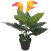 VidaXL Kunst Calla Lelie Plant Met Pot 45 Cm Rood En Geel