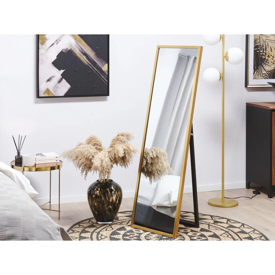 Beliani Staande Spiegel TORCY - Goud Synthetisch Materiaal 2 Beliani Staande Spiegel TORCY - Goud Synthetisch Materiaal - Afbeelding 2