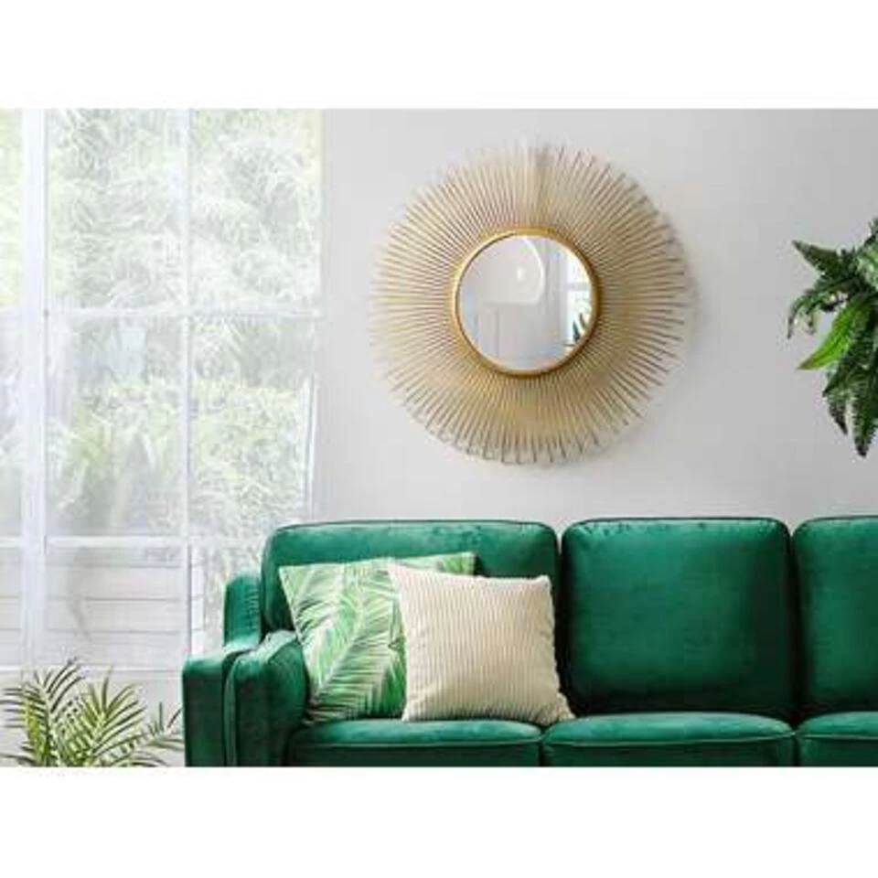 Beliani Wandspiegel CILLY - Goud Metaal 1 Beliani Wandspiegel CILLY - Goud Metaal