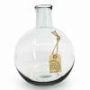 Bellatio Design Vaas - Ronde Fles - Gerecycled Glas - 18 X 24 Cm
