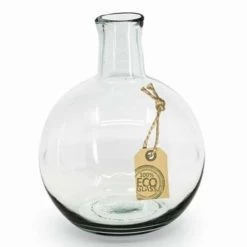 Bellatio Design Vaas - Ronde Fles - Gerecycled Glas - 18 X 24 Cm