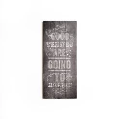 Art For The Home - Print Op Hout - Good Things - 70x30 Cm