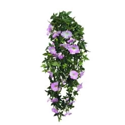 Mica Decorations Kunstplant - Petunia - Groen Met Lichtroze - 80 Cm