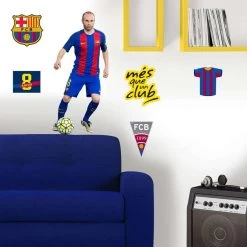 FC Barcelona Iniesta - Muursticker - 70 X 50 Cm - Multi