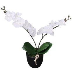 VidaXL Kunst Orchidee Plant Met Pot 30 Cm Wit