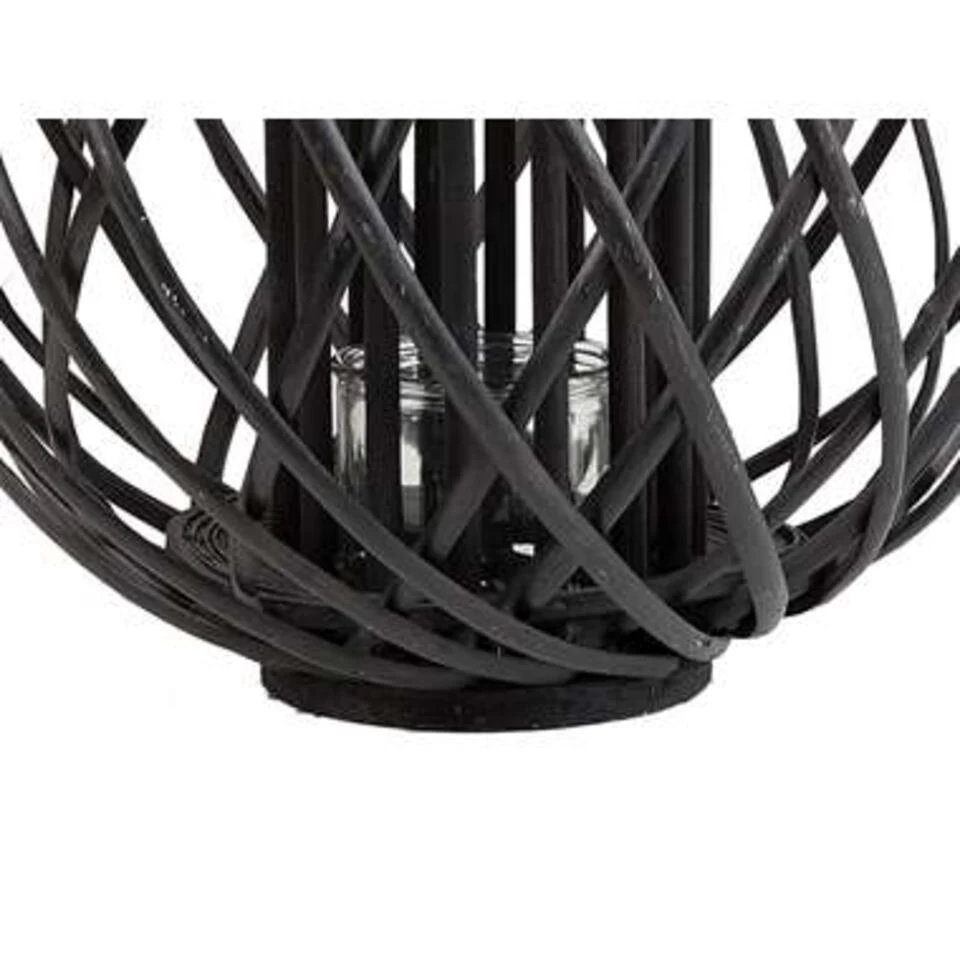 Beliani Windlichtzuilen SAMOA - Zwart Wilgenhout 2 Beliani Windlichtzuilen SAMOA - Zwart Wilgenhout - Afbeelding 2