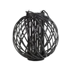 Beliani Windlichtzuilen SAMOA - Zwart Wilgenhout