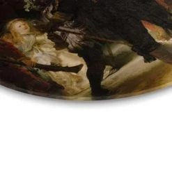 Glasschilderij Rembrandt Nachtwacht Ø 70 Cm Bruin -Home Decoration Store 1538955931 0103