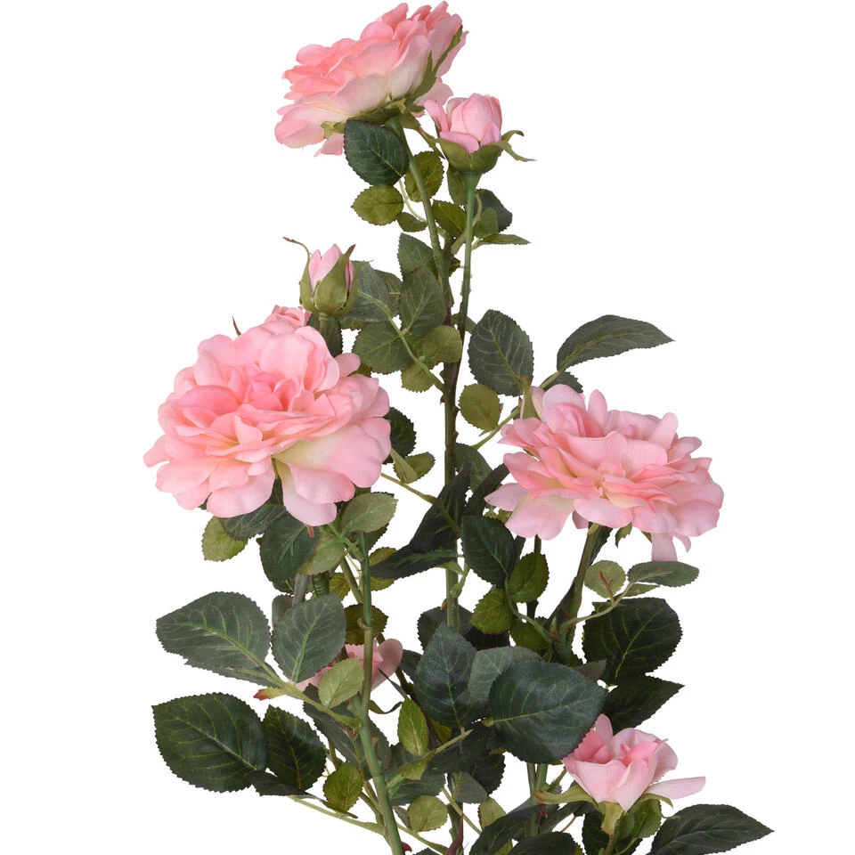Merkloos Kunstplant Rozen - Groen Met Roze - In Pot - 70 Cm 2 Merkloos Kunstplant Rozen - Groen Met Roze - In Pot - 70 Cm - Afbeelding 2