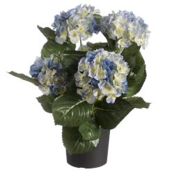 Louis Maes Kunstplant - Hortensia Hydrangea - Blauw - In Pot - 44 Cm