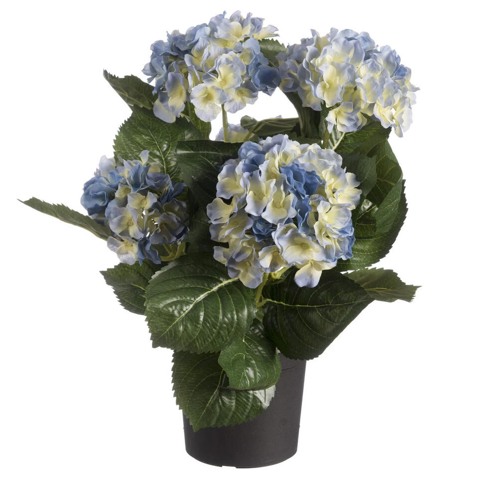Louis Maes Kunstplant - Hortensia Hydrangea - Blauw - In Pot - 44 Cm 1 Louis Maes Kunstplant - Hortensia Hydrangea - Blauw - In Pot - 44 Cm