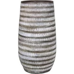 Floran Vaas Lena - Bruin - Mat - Geribbeld - Keramiek - 22 X 40 Cm