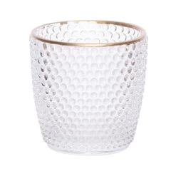 Cosy & Trendy Waxinelichthouder - Wit Met Gouden Randje - 7 Cm