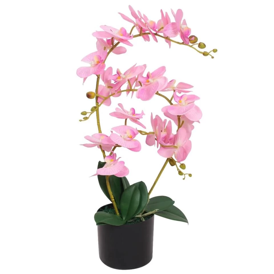 VidaXL Kunst Orchidee Plant Met Pot 65 Cm Roze 1 VidaXL Kunst Orchidee Plant Met Pot 65 Cm Roze
