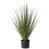 Merkloos Kunstplant Siergras - Groen - Carex - In Zwarte Pot - 78 Cm