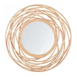 Beliani Wandspiegel BURGIS - Beige Rotan