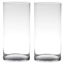 Bellatio Design Vaas - Cilinder - Glas - 19 X 40 Cm -Home Decoration Store 1787991135 0102