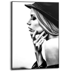 Schilderij Vrouw 1 70x50 Cm Zwart-Wit