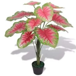 VidaXL Kunstplant Caladium Met Pot 85 Cm Groen En Rood