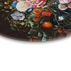 Glasschilderij De Heem Stilleven Op Vaas Ø 70 Cm Bruin -Home Decoration Store 1873926325 0103